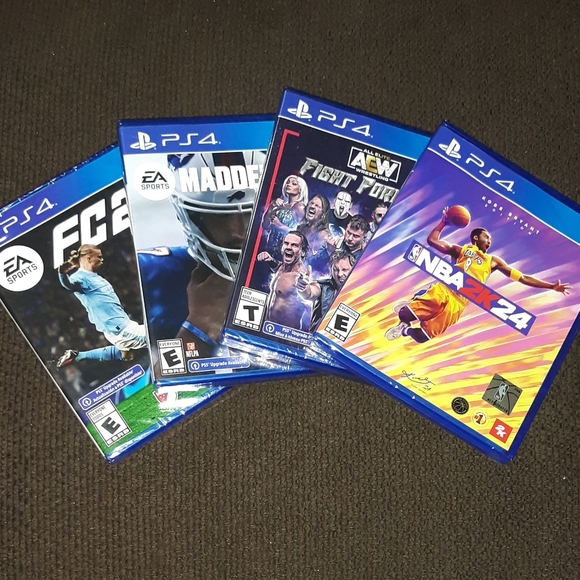 PS4 Sport Game Bundle- Madden 24/ NBA 2K24/ AEW Fight Forever/ FC24 - Picture 1 of 5